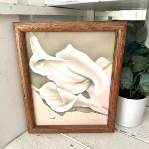 Vintage White and Green Floral Wall Art